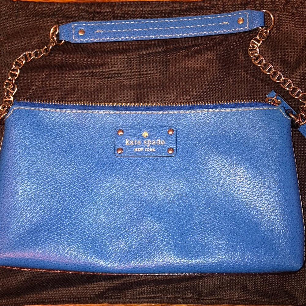 Kate Spade Cobalt Blue Pebbled Leather Clutch
